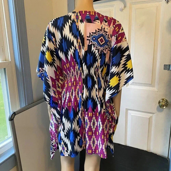 RHONA SUTTON Womens S-L Kimono - Sheer Top Cover Up Sequins Artsy Boho Coastal - Picture 8 of 9